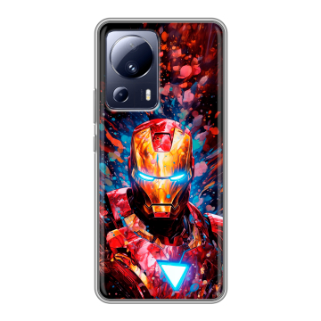 Силиконовый чехол на Xiaomi 13 Lite с принтом Железный человек Ironman Силиконовый чехол на Xiaomi 13 Lite с принтом Железный человек Ironman