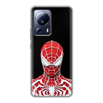 Силиконовый чехол на Xiaomi 13 Lite с принтом человек паук spiderman Силиконовый чехол на Xiaomi 13 Lite с принтом человек паук spiderman