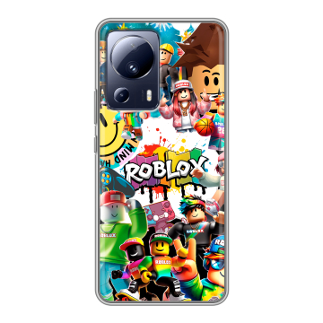 Силиконовый чехол на Xiaomi 13 Lite с принтом Roblox Роблокс