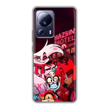 Силиконовый чехол на Xiaomi 13 Lite с принтом Hazbin Hotel Отель Хазбин