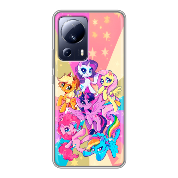 Силиконовый чехол на Xiaomi 13 Lite с принтом My little pony Дружба чудо Силиконовый чехол на Xiaomi 13 Lite с принтом My little pony Дружба чудо