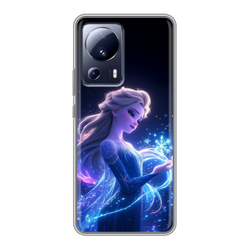 Силиконовый чехол на Xiaomi 13 Lite с принтом Холодное сердце Frozen Силиконовый чехол на Xiaomi 13 Lite с принтом Холодное сердце Frozen