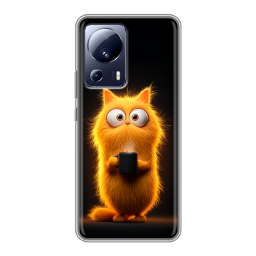 Силиконовый чехол на Xiaomi 13 Lite с принтом Смешной кот Силиконовый чехол на Xiaomi 13 Lite с принтом Смешной кот