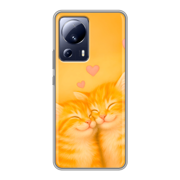 Силиконовый чехол на Xiaomi 13 Lite с принтом Милые котята