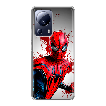 Силиконовый чехол на Xiaomi 13 Lite с принтом Spiderman Человек паук