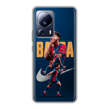 Силиконовый чехол на Xiaomi 13 Lite с принтом Барселона Barca Yamal Силиконовый чехол на Xiaomi 13 Lite с принтом Барселона Barca Yamal