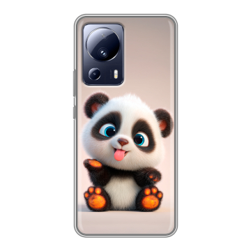 Силиконовый чехол на Xiaomi 13 Lite с принтом милая панда Силиконовый чехол на Xiaomi 13 Lite с принтом милая панда