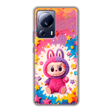 Силиконовый чехол на Xiaomi 13 Lite с принтом Labubu Лабубу Силиконовый чехол на Xiaomi 13 Lite с принтом Labubu Лабубу