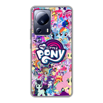 Силиконовый чехол на Xiaomi 13 Lite с принтом My little pony Дружба чудо Силиконовый чехол на Xiaomi 13 Lite с принтом My little pony Дружба чудо
