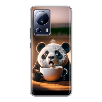 Силиконовый чехол на Xiaomi 13 Lite с принтом смешная панда