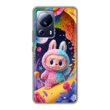 Силиконовый чехол на Xiaomi 13 Lite с принтом Labubu Лабубу Силиконовый чехол на Xiaomi 13 Lite с принтом Labubu Лабубу