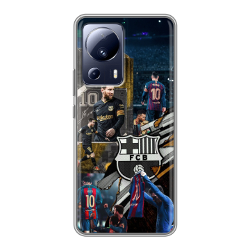 Силиконовый чехол на Xiaomi 13 Lite с принтом Messi Barcelona Силиконовый чехол на Xiaomi 13 Lite с принтом Messi Barcelona