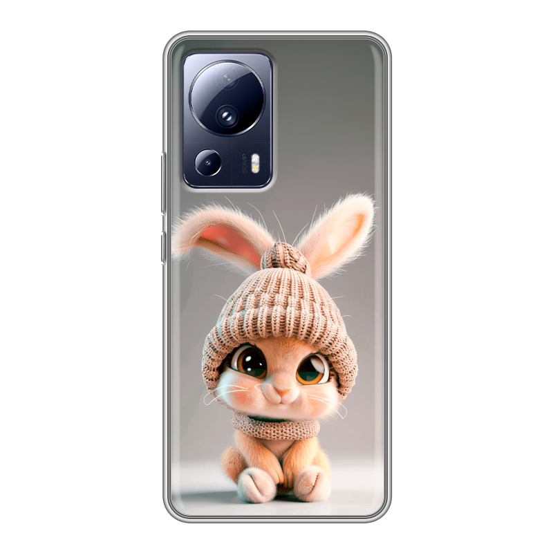 Силиконовый противоударный чехол на Xiaomi 13 Lite с принтом Кролик Силиконовый противоударный чехол на Xiaomi 13 Lite с принтом Кролик