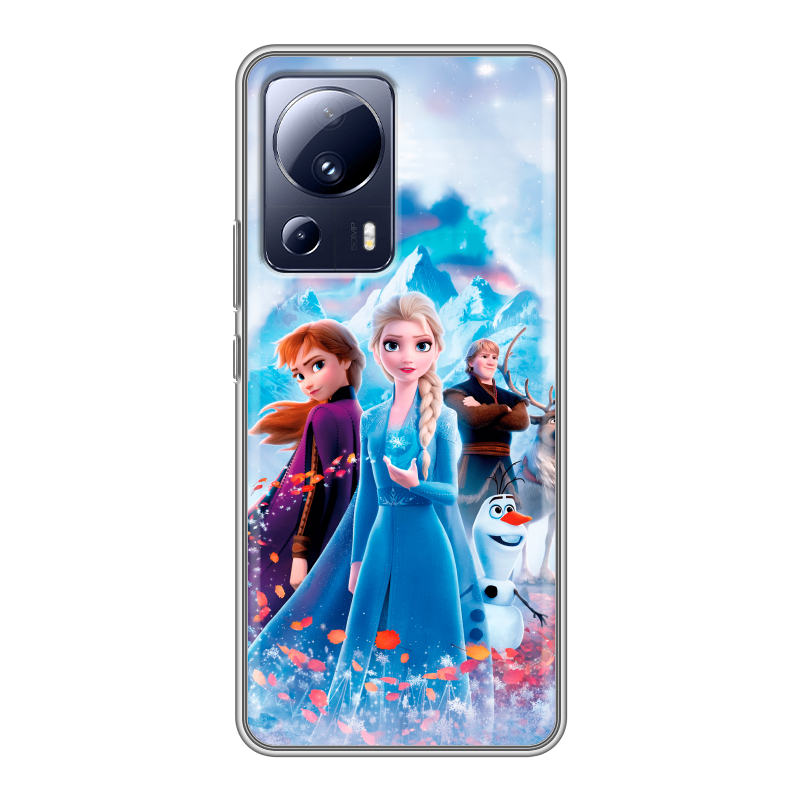 Силиконовый чехол на Xiaomi 13 Lite с принтом Холодное сердце Frozen Силиконовый чехол на Xiaomi 13 Lite с принтом Холодное сердце Frozen