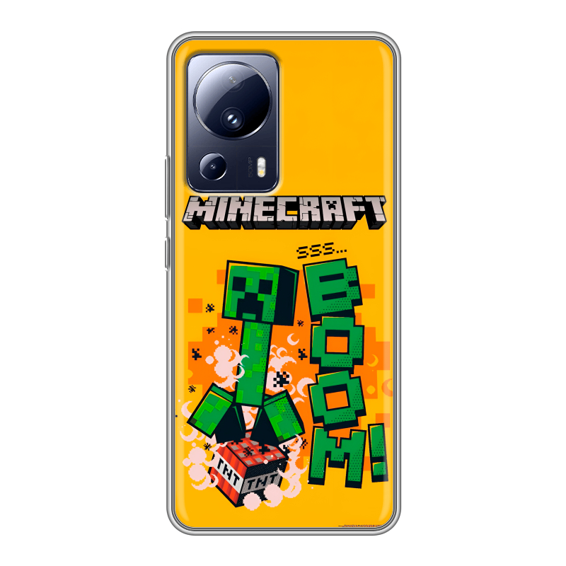 Силиконовый противоударный чехол на Xiaomi 13 Lite с принтом Майнкрафт Minecraft Силиконовый противоударный чехол на Xiaomi 13 Lite с принтом Майнкрафт Minecraft