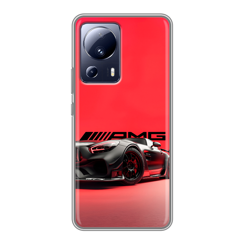 Силиконовый противоударный чехол на Xiaomi 13 Lite с принтом Мерседес Mercedes AMG Силиконовый противоударный чехол на Xiaomi 13 Lite с принтом Мерседес Mercedes AMG