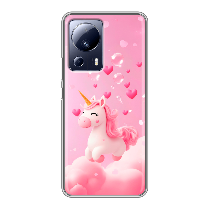 Силиконовый чехол на Xiaomi 13 Lite с принтом Единорог Силиконовый чехол на Xiaomi 13 Lite с принтом Единорог