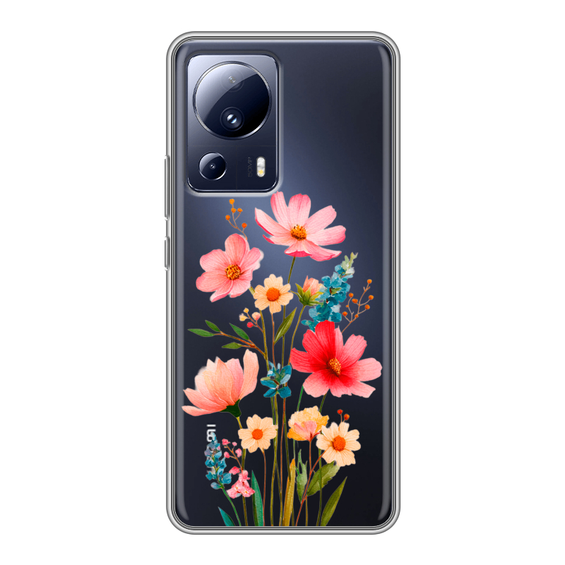 Силиконовый чехол на Xiaomi 13 Lite с принтом Цветы Силиконовый чехол на Xiaomi 13 Lite с принтом Цветы