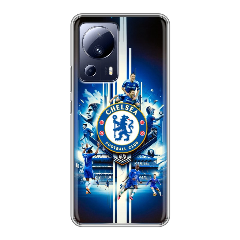 Силиконовый противоударный чехол на Xiaomi 13 Lite с принтом Chelsea Челси Силиконовый противоударный чехол на Xiaomi 13 Lite с принтом Chelsea Челси