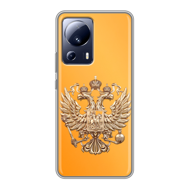 Силиконовый чехол на Xiaomi 13 Lite с принтом Герб Флаг России Силиконовый чехол на Xiaomi 13 Lite с принтом Герб Флаг России