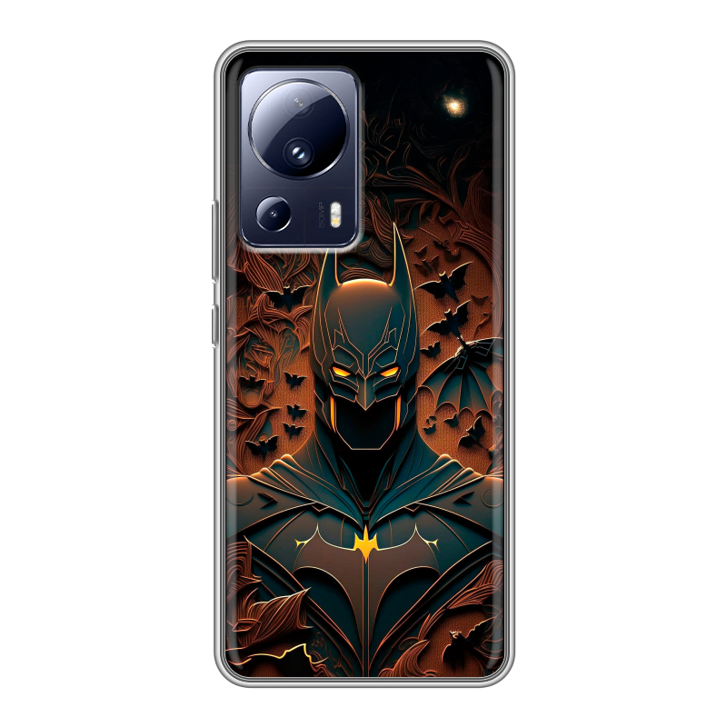 Силиконовый противоударный чехол на Xiaomi 13 Lite с принтом Batman Бэтмен Силиконовый противоударный чехол на Xiaomi 13 Lite с принтом Batman Бэтмен