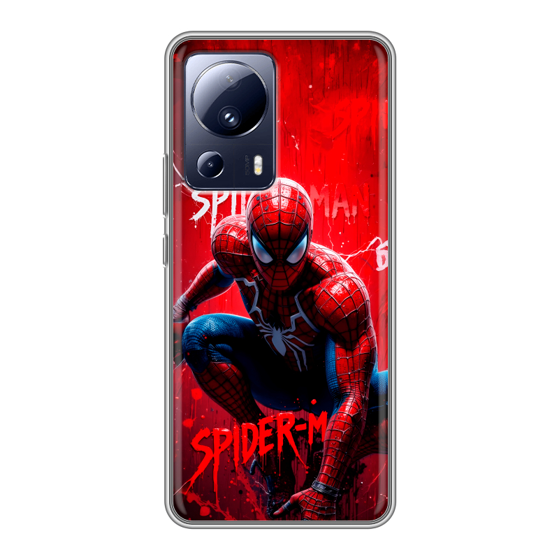 Силиконовый чехол на Xiaomi 13 Lite с принтом Spiderman Человек паук Силиконовый чехол на Xiaomi 13 Lite с принтом Spiderman Человек паук