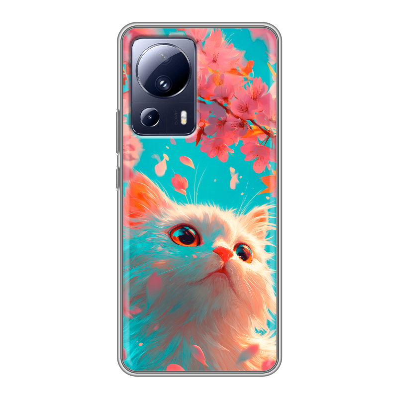 Силиконовый противоударный чехол на Xiaomi 13 Lite с принтом Красивый кот Силиконовый противоударный чехол на Xiaomi 13 Lite с принтом Красивый кот