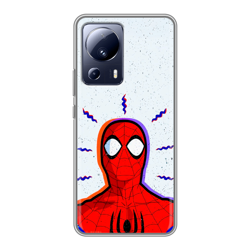 Силиконовый чехол на Xiaomi 13 Lite с принтом Spiderman Человек паук Силиконовый чехол на Xiaomi 13 Lite с принтом Spiderman Человек паук