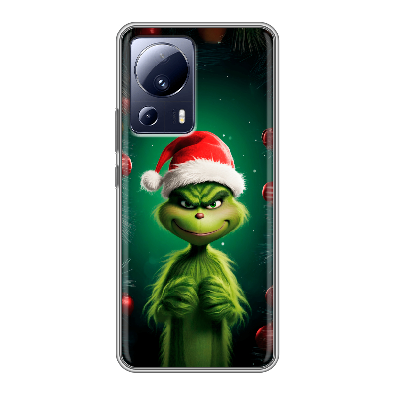 Силиконовый противоударный чехол на Xiaomi 13 Lite с принтом Гринч Новый год Рождество Силиконовый противоударный чехол на Xiaomi 13 Lite с принтом Гринч Новый год Рождество