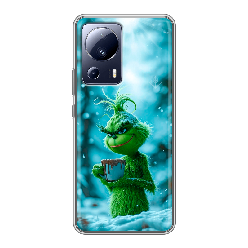 Силиконовый чехол на Xiaomi 13 Lite с принтом Новый год гринч Силиконовый чехол на Xiaomi 13 Lite с принтом Новый год гринч