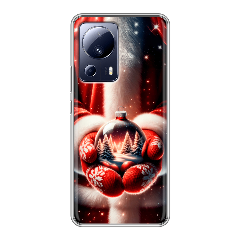 Силиконовый противоударный чехол на Xiaomi 13 Lite с принтом Новый год Силиконовый противоударный чехол на Xiaomi 13 Lite с принтом Новый год