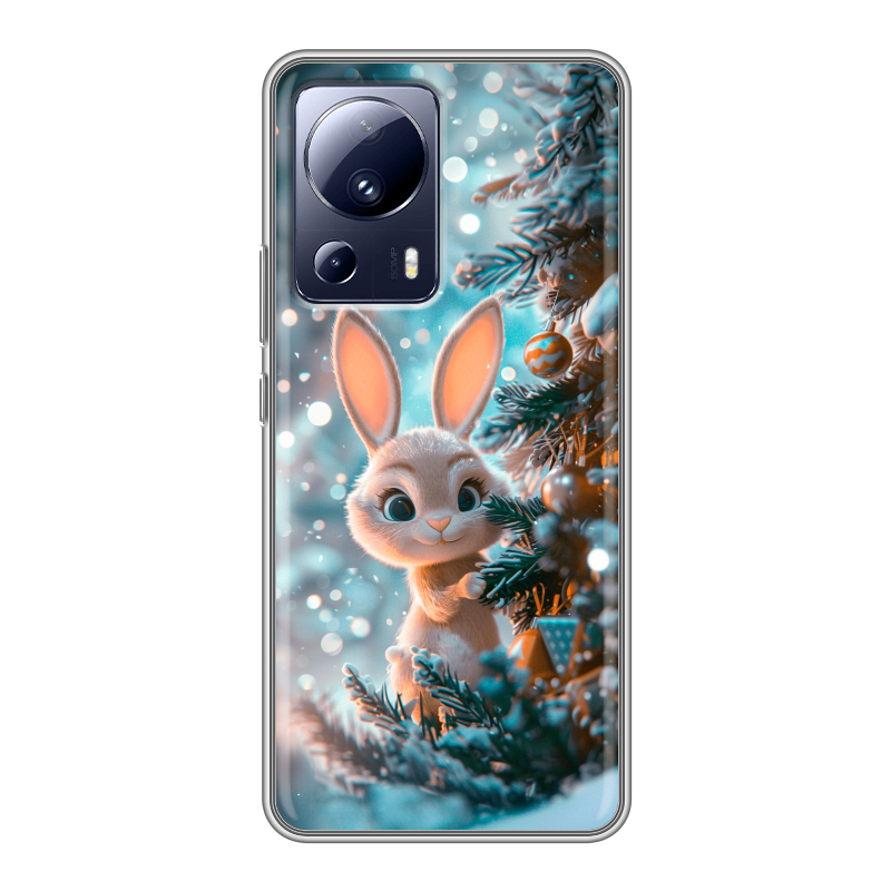 Силиконовый противоударный чехол на Xiaomi 13 Lite с принтом Новый год Силиконовый противоударный чехол на Xiaomi 13 Lite с принтом Новый год