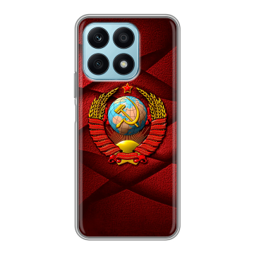 Силиконовый чехол на Huawei Honor X8a с принтом Герб СССР Силиконовый чехол на Huawei Honor X8a с принтом Герб СССР
