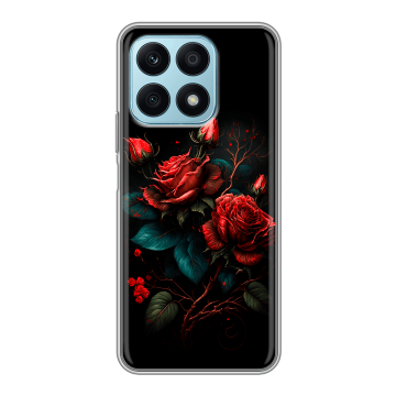 Силиконовый чехол на Huawei Honor X8a с принтом Розы красные