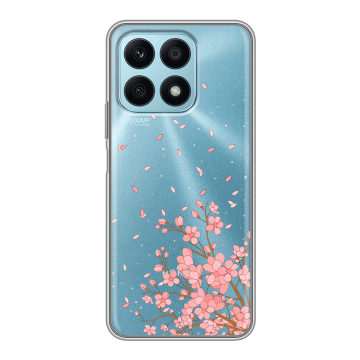Силиконовый чехол на Huawei Honor X8a с принтом Ветка сакуры Силиконовый чехол на Huawei Honor X8a с принтом Ветка сакуры