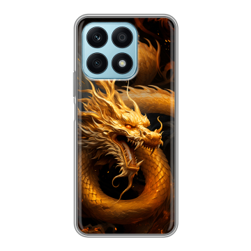 Силиконовый чехол на Huawei Honor X8a с принтом Золотой дракон Силиконовый чехол на Huawei Honor X8a с принтом Золотой дракон