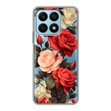 Силиконовый чехол на Huawei Honor X8a с принтом Розы Силиконовый чехол на Huawei Honor X8a с принтом Розы