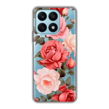 Силиконовый чехол на Huawei Honor X8a с принтом Розы Силиконовый чехол на Huawei Honor X8a с принтом Розы