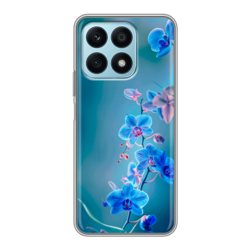 Силиконовый чехол на Huawei Honor X8a с принтом Голубые цветы