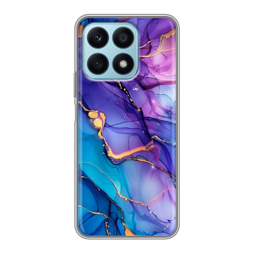 Силиконовый чехол на Huawei Honor X8a с принтом синий мрамор Силиконовый чехол на Huawei Honor X8a с принтом синий мрамор