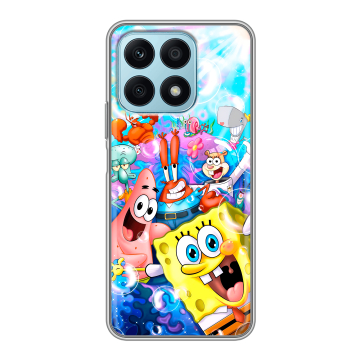 Силиконовый чехол на Huawei Honor X8a с принтом спанчбоб спанч боб