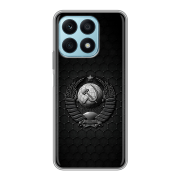 Силиконовый чехол на Huawei Honor X8a с принтом Герб Флаг СССР Силиконовый чехол на Huawei Honor X8a с принтом Герб Флаг СССР