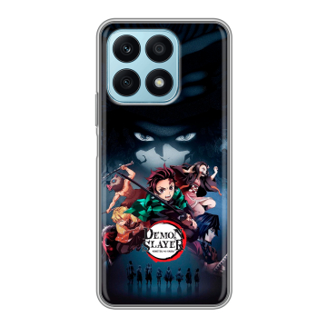 Силиконовый чехол на Huawei Honor X8a с принтом Demon Slayer Клинок рассекающий демонов
