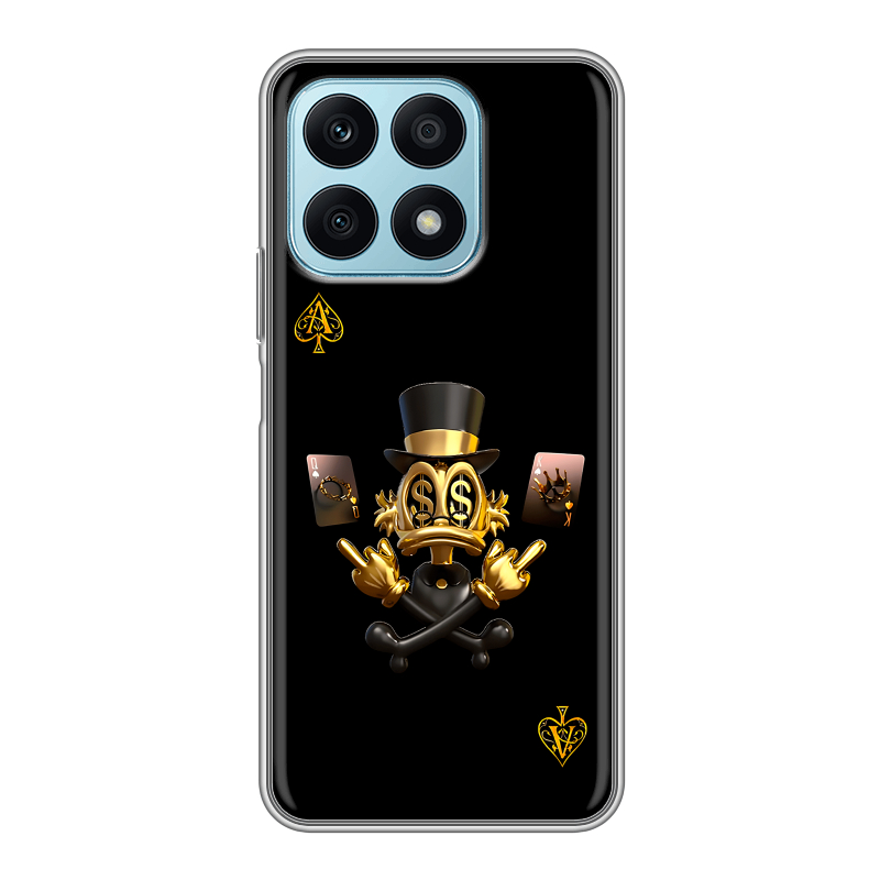 Силиконовый чехол на Huawei Honor X8a с принтом Золотой скрудж макдак Силиконовый чехол на Huawei Honor X8a с принтом Золотой скрудж макдак