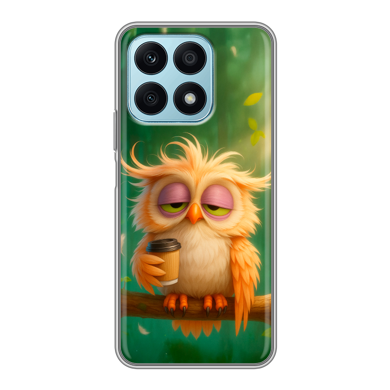 Силиконовый чехол на Huawei Honor X8a с принтом сова Силиконовый чехол на Huawei Honor X8a с принтом сова