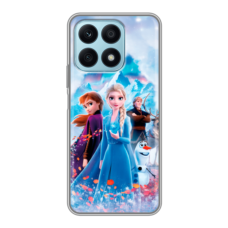 Силиконовый чехол на Huawei Honor X8a с принтом Холодное сердце Frozen Силиконовый чехол на Huawei Honor X8a с принтом Холодное сердце Frozen