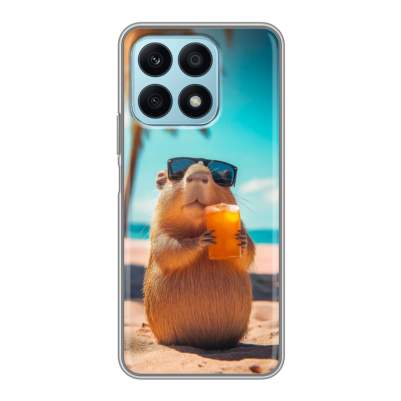Силиконовый чехол на Huawei Honor X8a с принтом Капибара Силиконовый чехол на Huawei Honor X8a с принтом Капибара