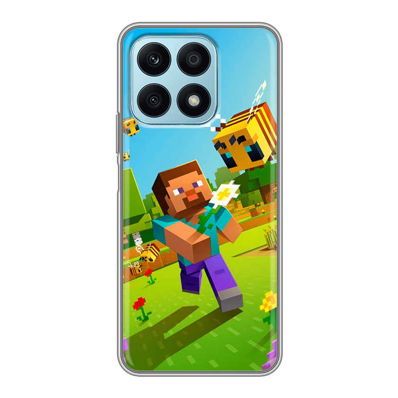 Силиконовый чехол на Huawei Honor X8a с принтом Майнкрафт Minecraft Силиконовый чехол на Huawei Honor X8a с принтом Майнкрафт Minecraft