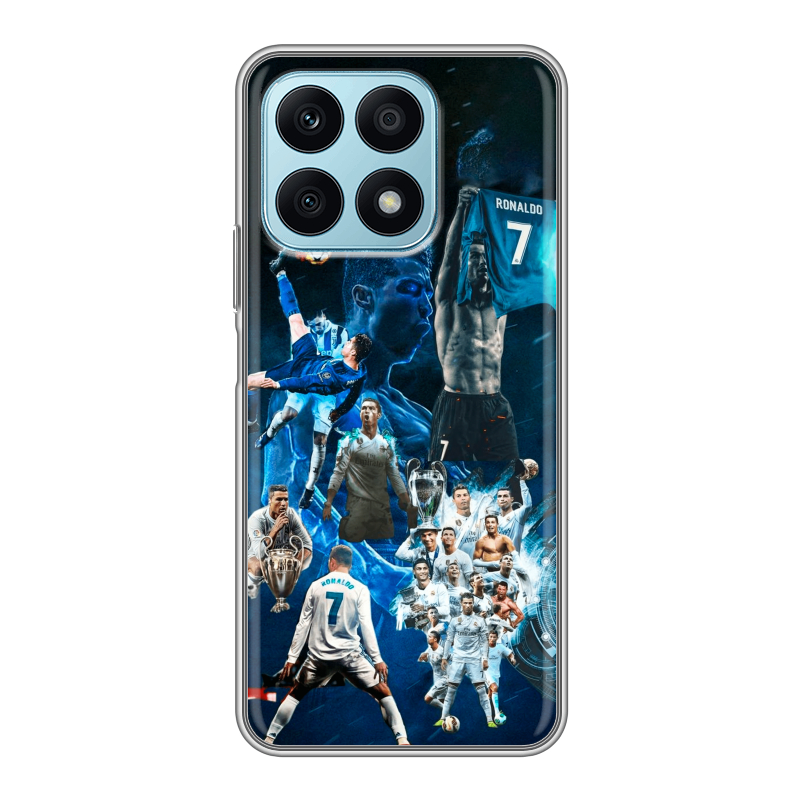 Силиконовый противоударный чехол на Huawei Honor X8a с принтом Реал Роналдо Силиконовый противоударный чехол на Huawei Honor X8a с принтом Реал Роналдо
