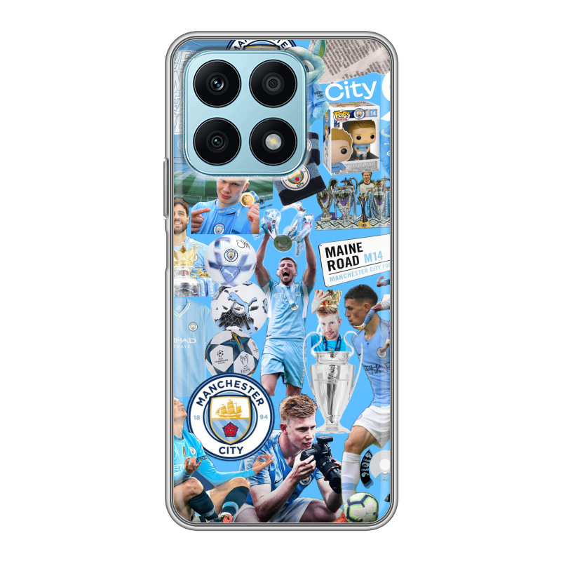 Силиконовый чехол на Huawei Honor X8a с принтом Man City Манчестер Сити Силиконовый чехол на Huawei Honor X8a с принтом Man City Манчестер Сити